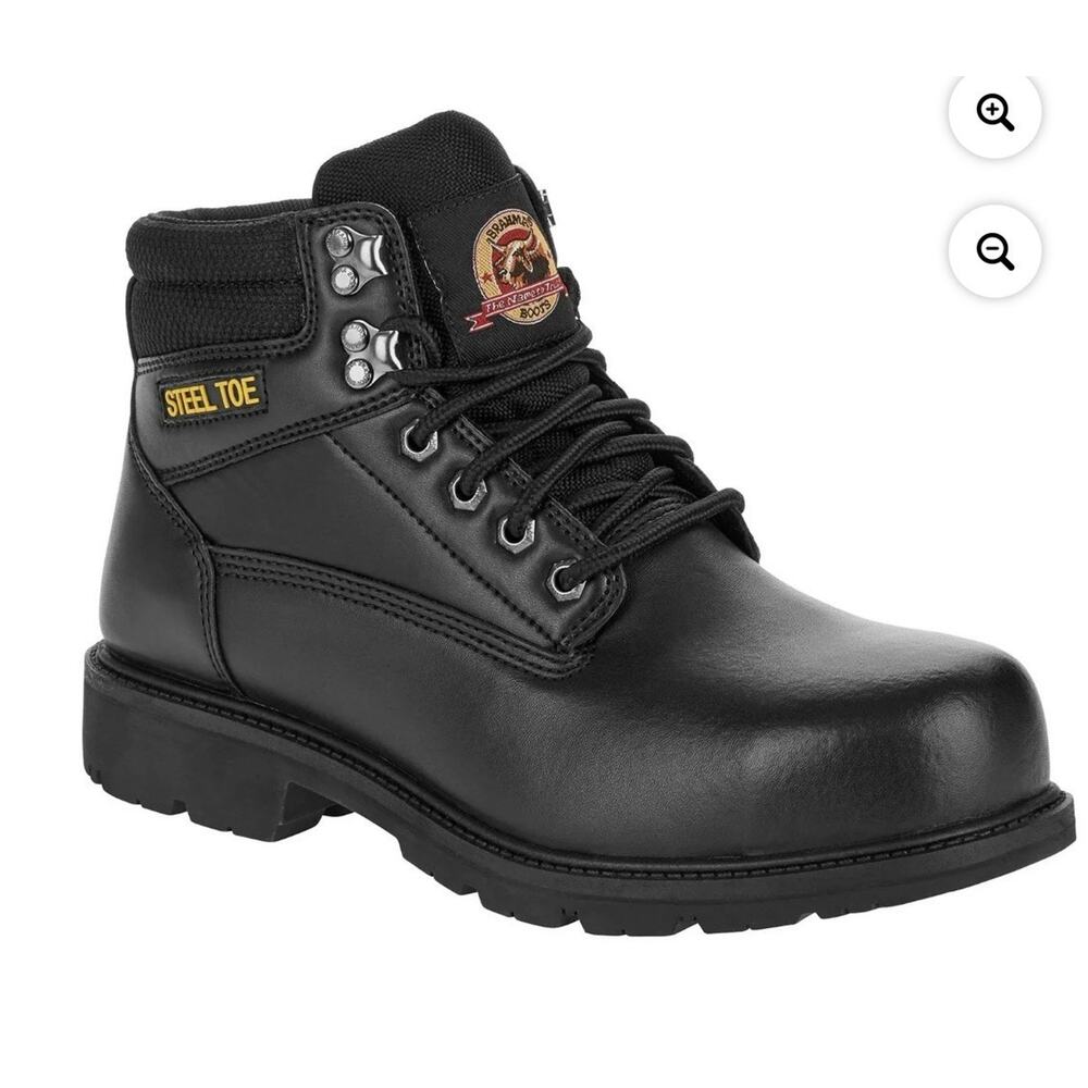 Brahma Mens Gus Wide Width 6" Steel Toe Work Boots Size 8W